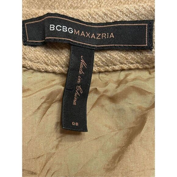 BCBG Maxazria Skirt Womens 8 Tan Wool Straight Pencil Classic Career Pockets (83 - Picture 4 of 5